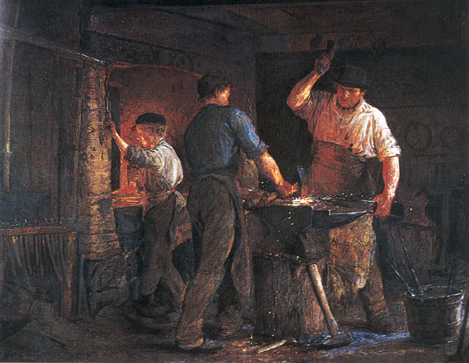 Lund - P. S. Krøyer: Smedjen i Hornbæk